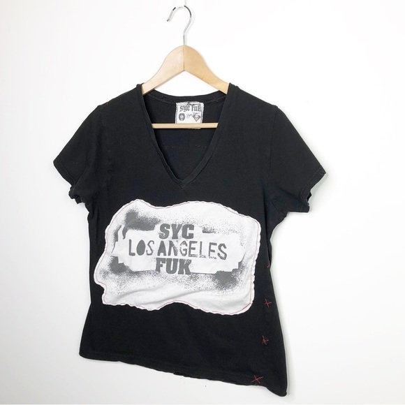 𝅺Syc Los Angeles Fuk Black graphic T-shirt - Picture 9 of 12